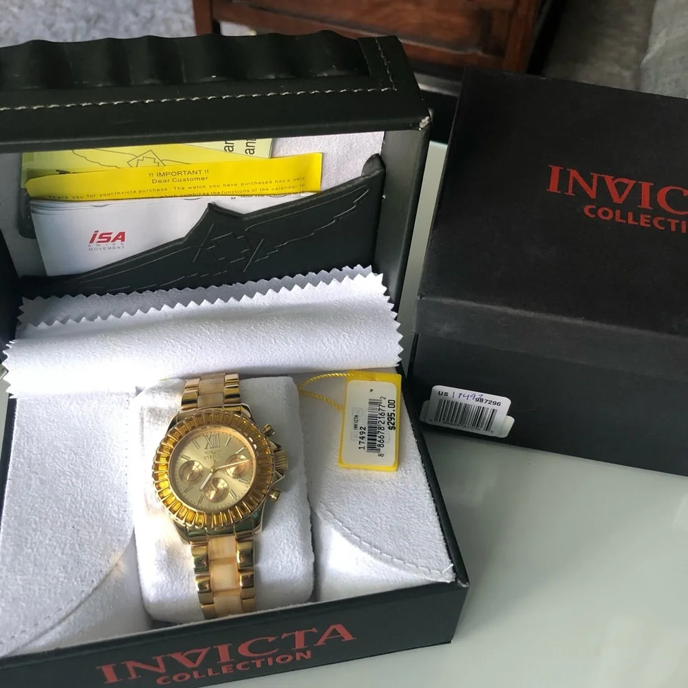 Invicta Angel Women's Quartz Watch 38mm Gold Tone – Mint Condition